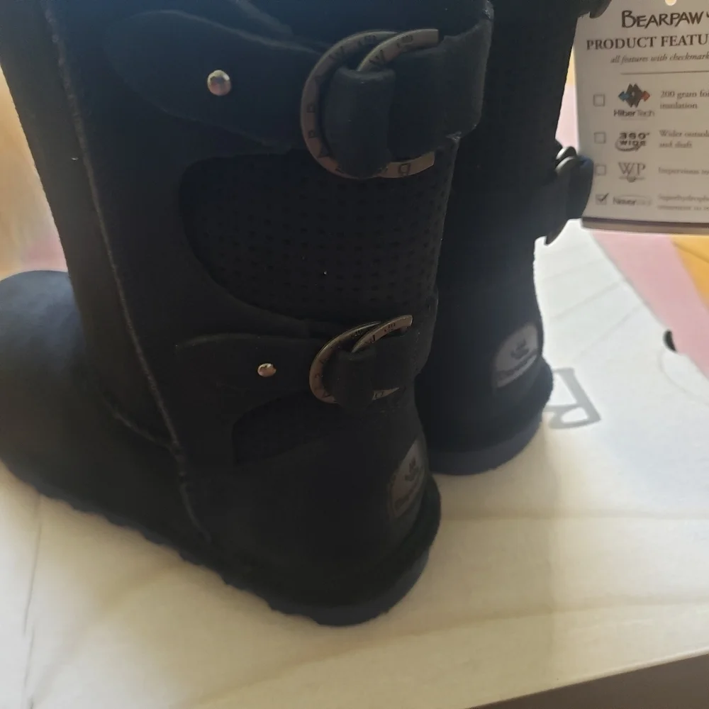 BearPaws Dark Blue Navy Suede Winter Boots Size 9 Womens NEW in Box